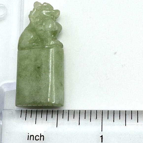 Jade Stone Seal Chop Carving of a Chinese Mythical Beast Foo Dog Vintage #5 - Picture 4 of 10
